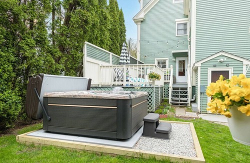 Bristol Condo | Historic 1878 Coastal Condo Downtown Bristol– Family Friendly, Private Hot Tub.
