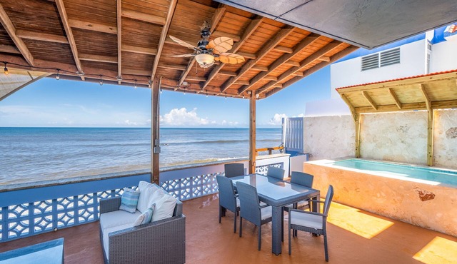 “Sea House Of Beauty” Beachfront, Pool, AC, Wi-Fi, Gated Property in Aguada