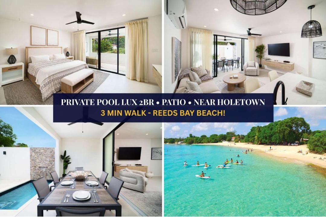 Gibbes House | Walk to Beach New Elegant 3BR Villa with Pool