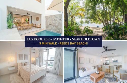 Lower Carlton House | Stylish NEW 2BR Villa with Pool Walk to Beach